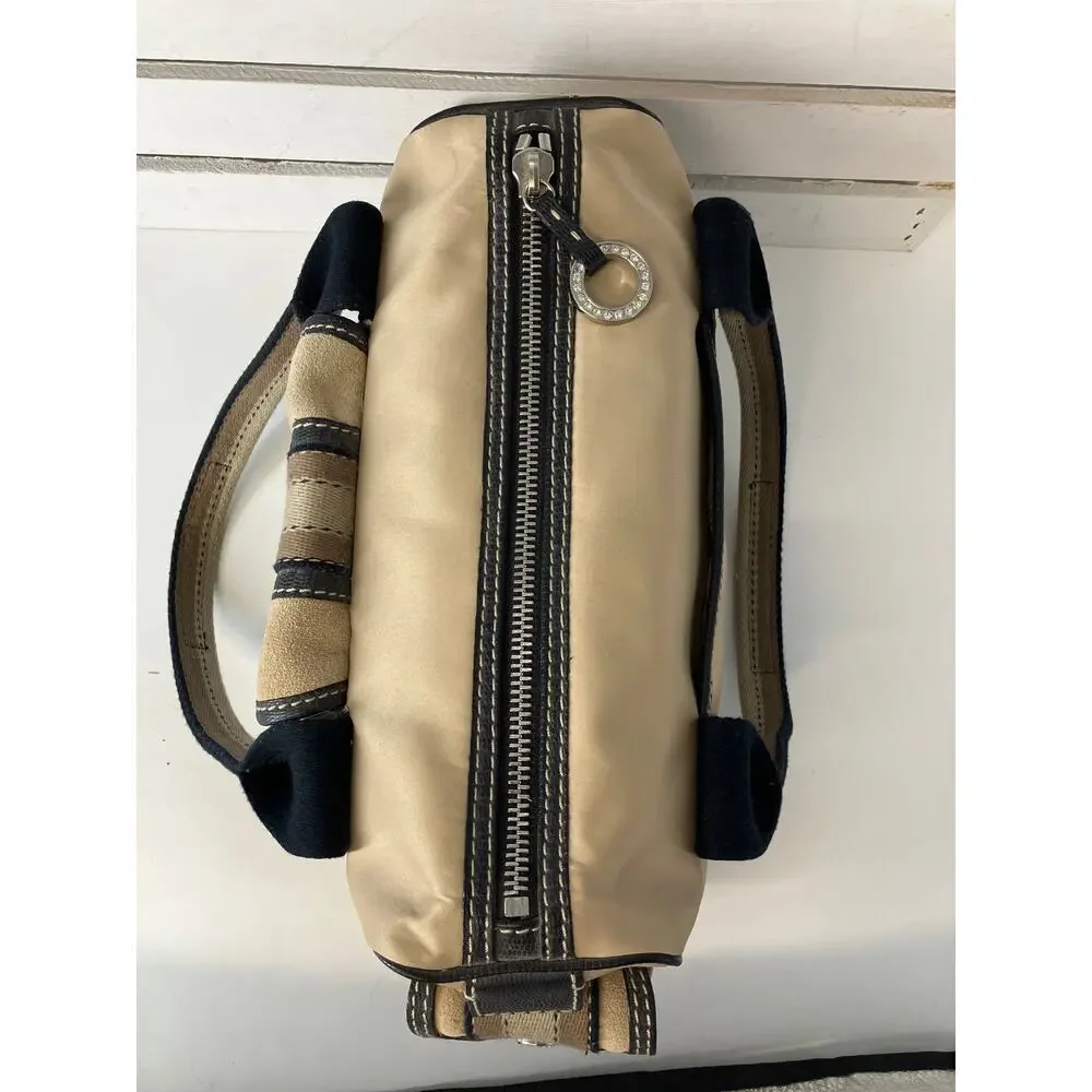 MICHAEL KORS SATIN, CANVAS STRIPED BLINGED MAKEUP DUFFLE BAG - Picture 5 of 16